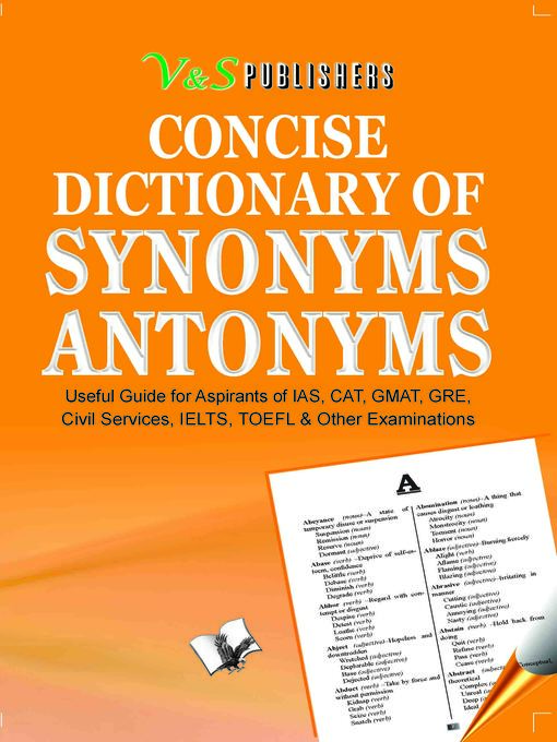 Cover image for Concise Dictionary Of Synonyms Antonyms